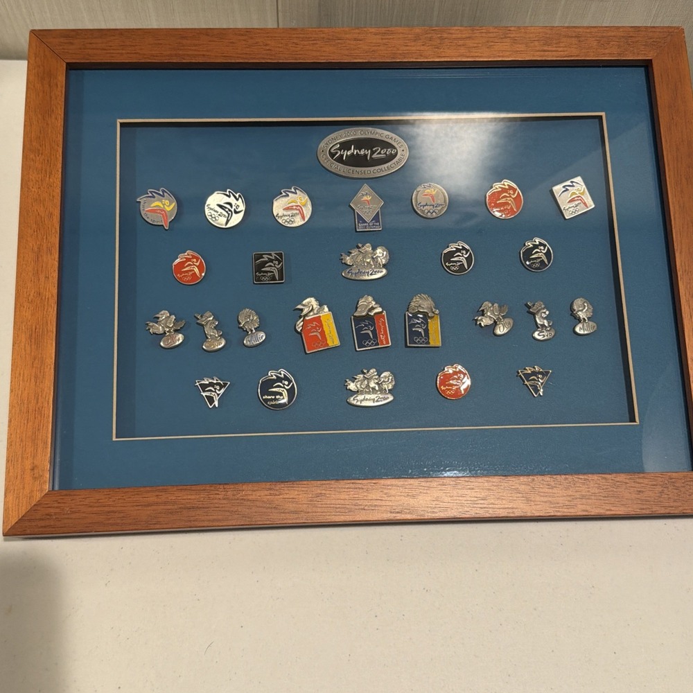 Sydney 2000 Olympics Framed 26 Pewter Pin Set Benson House Limited 0180/2000 HTF